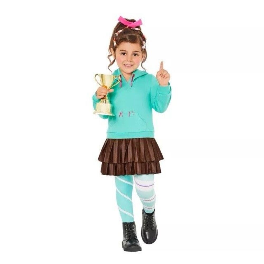 Disney Toddler Vanellope vonSchweetz Costume Halloween Wreck-It Ralph 3-4yrs EUC